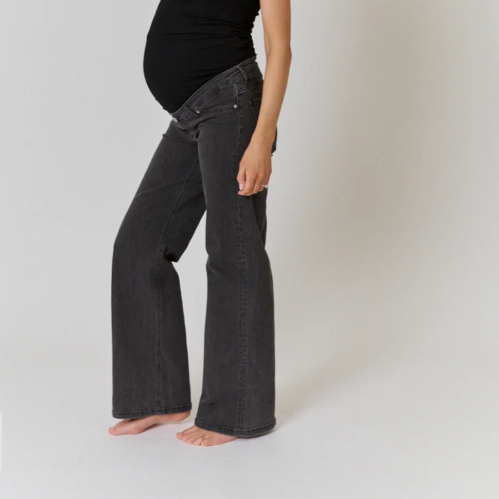 Ilouity maternity jeans- fit 03 wide leg in faded black- size 44/30